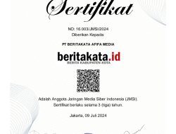 Beritakata.id Kantongi Sertifikat JMSI Konstituen Dewan Pers