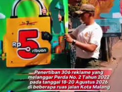 Satpol PP Kota Malang Tertibkan 306 Reklame Ilegal, Sejumlah Promosi dari Brand Besar Dicopot