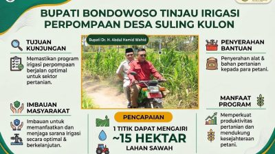 Bupati Bondowoso Tinjau Irigasi Perpompaan di Desa Suling Kulon
